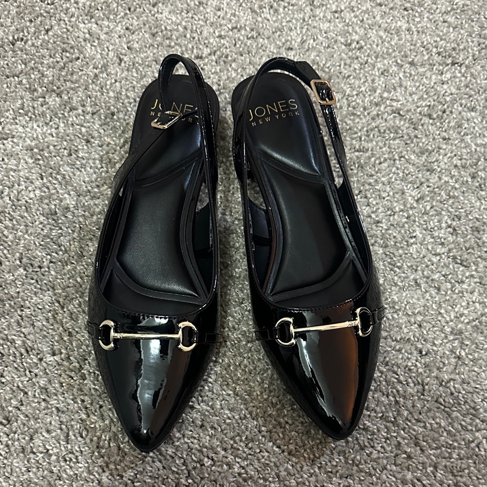 Patent leather slingback flats